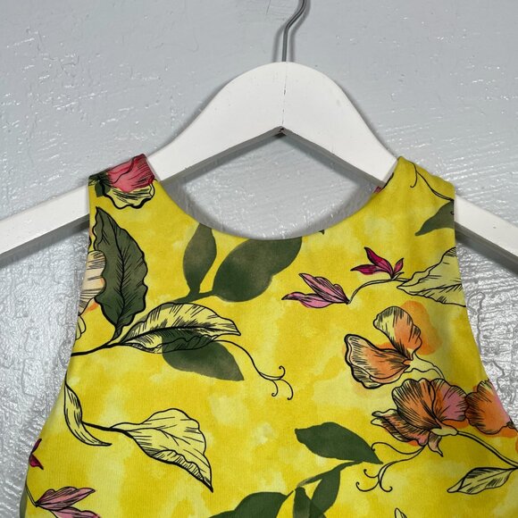 Athleta Women XXS Iris Floral Yellow Conscious Crop Bra D-DD Athleisure Workout - Picture 3 of 8